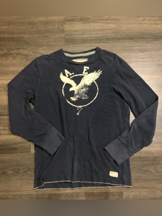 American Eagle Outfitters Other - American Eagle Outfitters Navy Blue Long Sleeve Graphic Tee